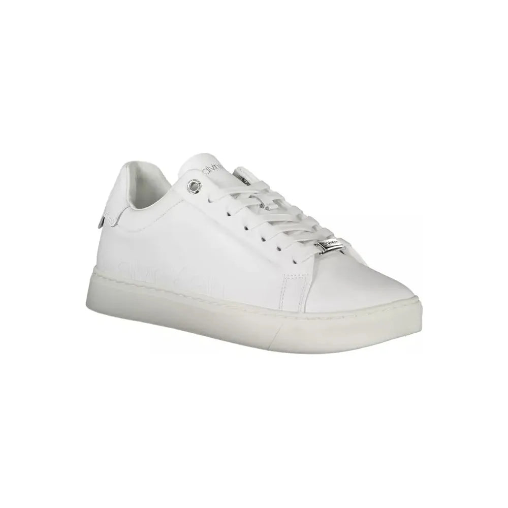 Calvin Klein Sleek White Lace-Up Sports Sneakers Calvin Klein