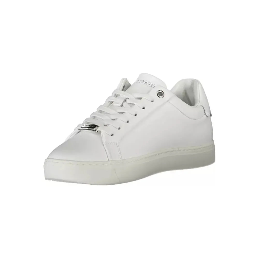 Calvin Klein Sleek White Lace-Up Sports Sneakers Calvin Klein