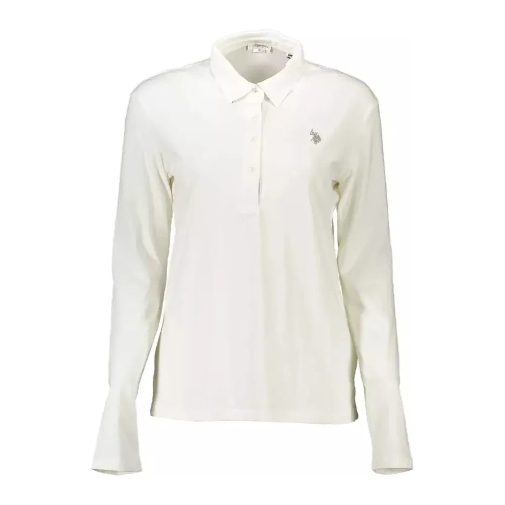 U.S. POLO ASSN. Elegant Long-Sleeved White Polo Shirt U.S. POLO ASSN.