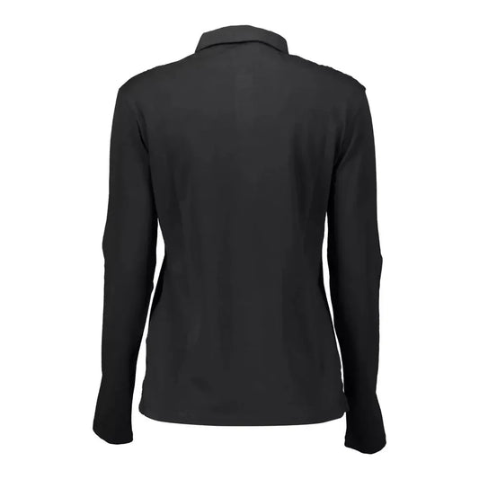 U.S. POLO ASSN. Chic Black Long-Sleeve Polo with Embroidery U.S. POLO ASSN.