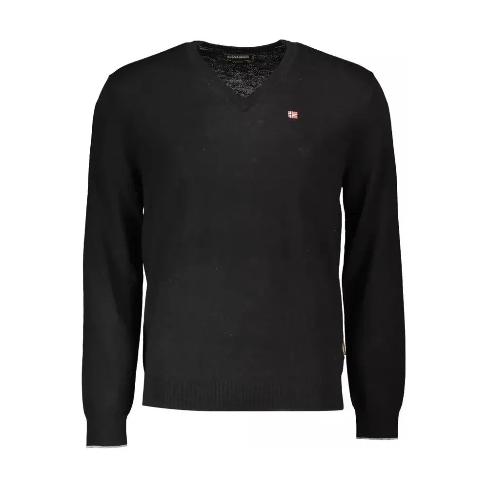 Napapijri Black Wool Men Sweater