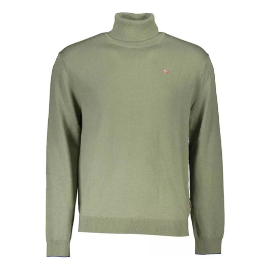 Napapijri Green Wool Men Sweater Napapijri