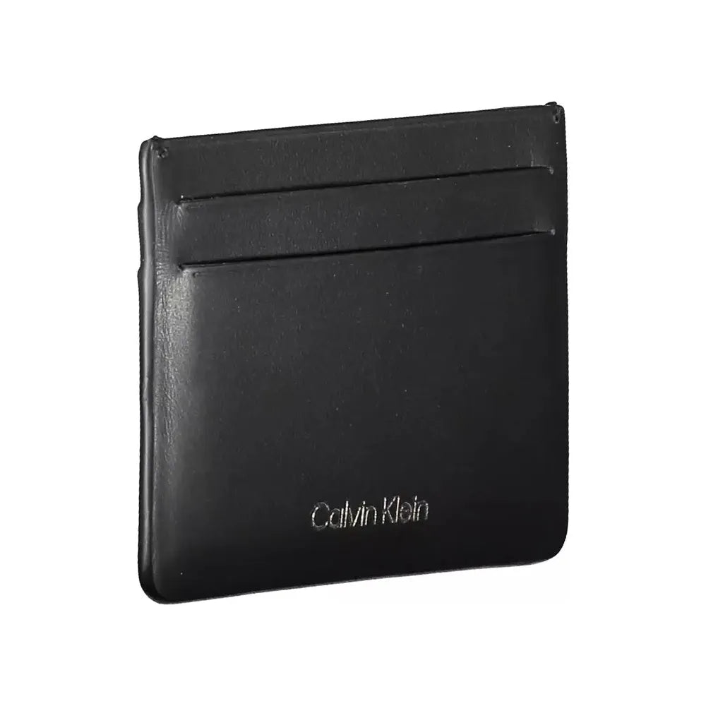 Calvin Klein Sleek Black Leather Card Holder Calvin Klein