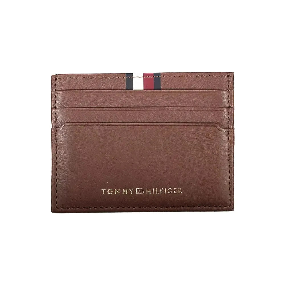 Tommy Hilfiger Elegant Brown Leather Card Holder Tommy Hilfiger