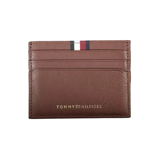 Tommy Hilfiger Elegant Brown Leather Card Holder Tommy Hilfiger