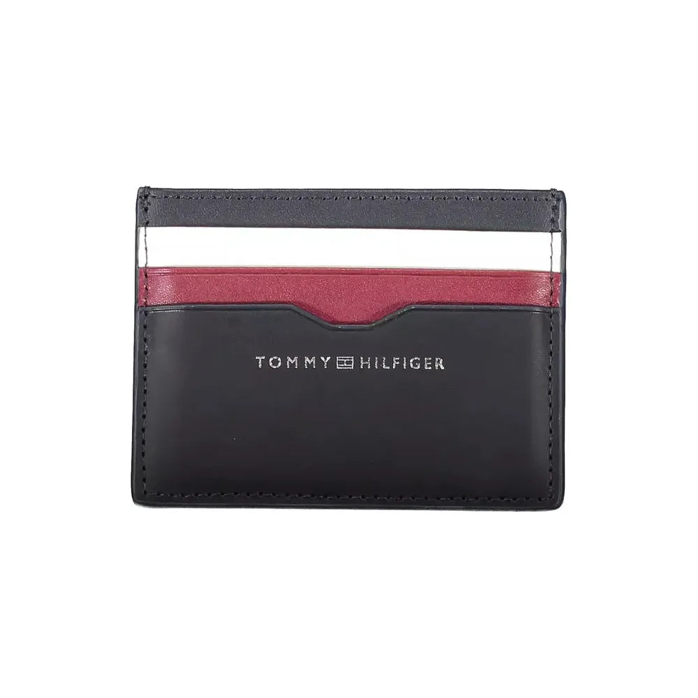 Tommy Hilfiger Elegant Blue Leather Card Holder Tommy Hilfiger