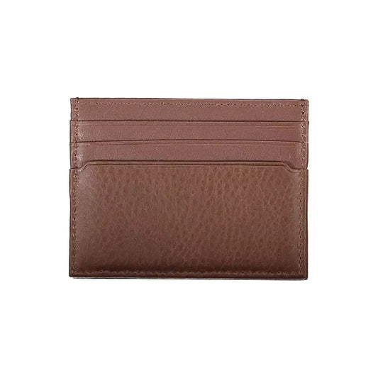 Tommy Hilfiger Elegant Brown Leather Card Holder Tommy Hilfiger