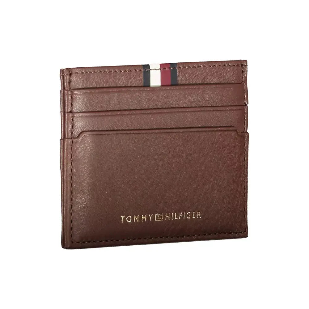 Tommy Hilfiger Elegant Brown Leather Card Holder Tommy Hilfiger