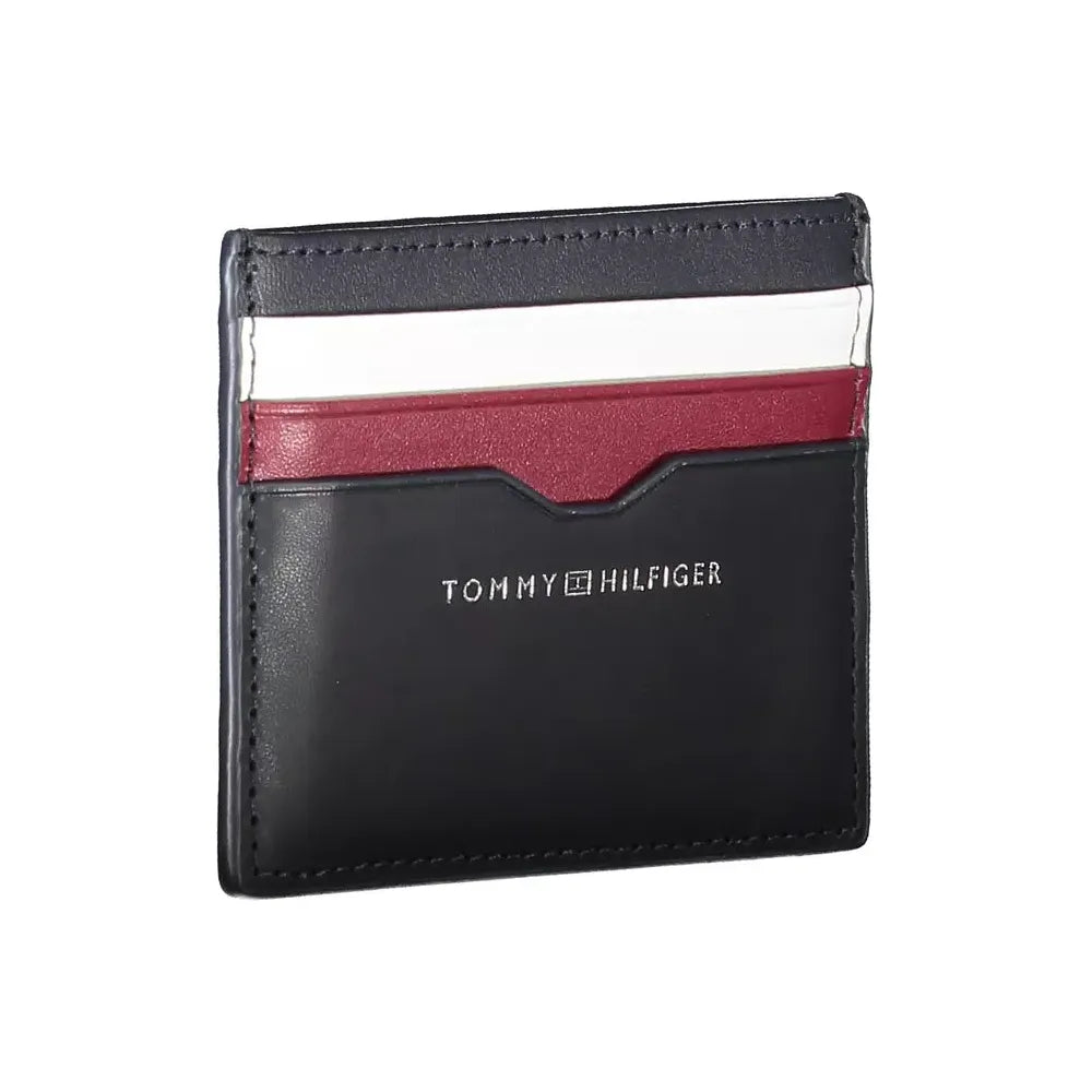 Tommy Hilfiger Elegant Blue Leather Card Holder Tommy Hilfiger