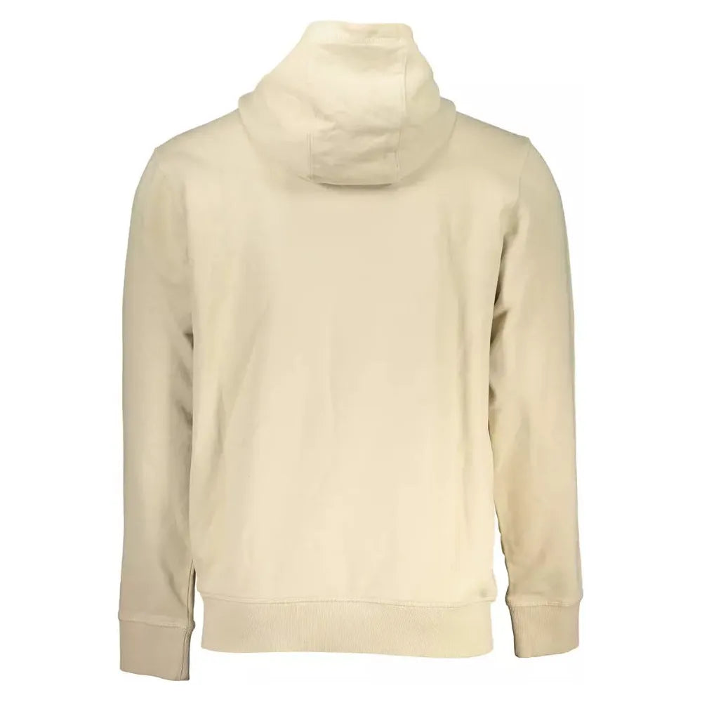 Tommy Hilfiger Beige Brushed Hooded Sweatshirt with Embroidery Tommy Hilfiger