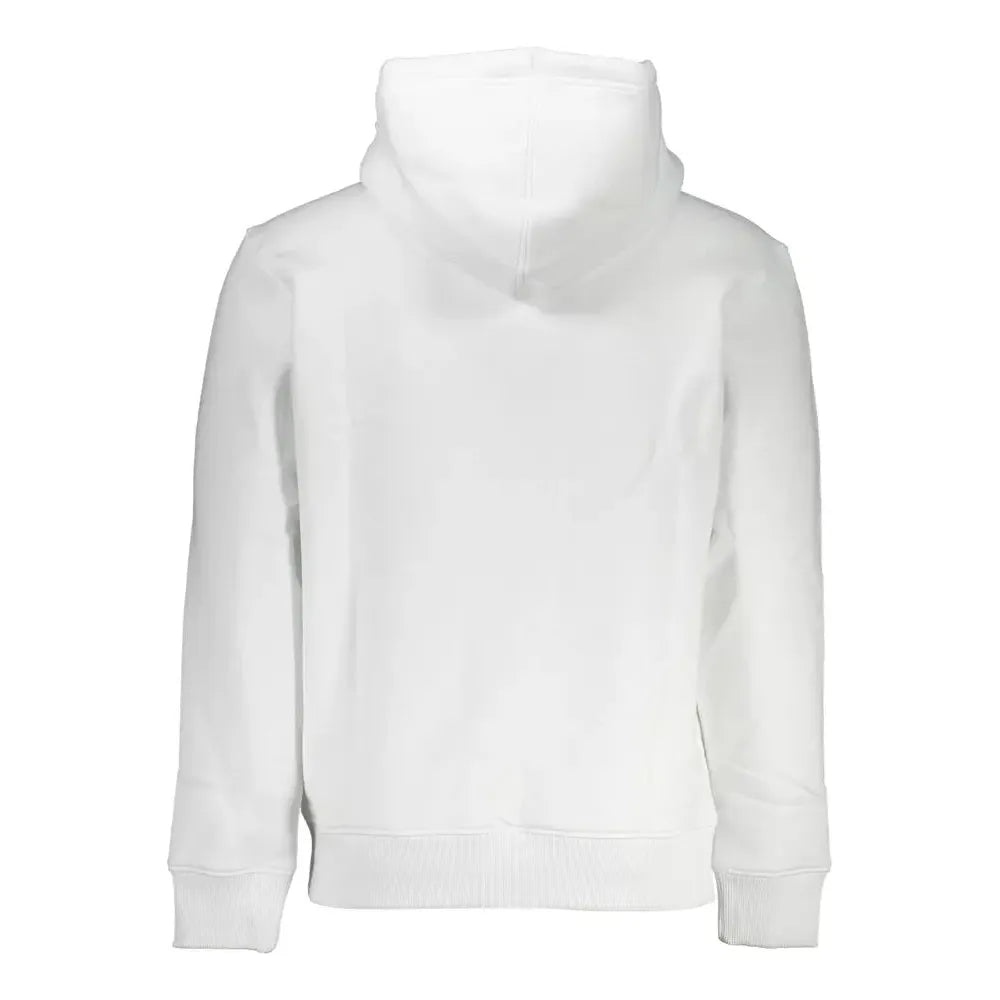 Calvin Klein Chic White Hooded Sweatshirt with Logo Embroidery Calvin Klein