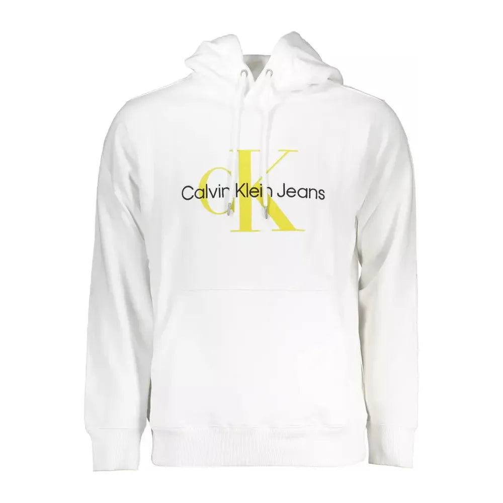 Calvin Klein Elegant Embroidered White Hoodie with Logo Calvin Klein