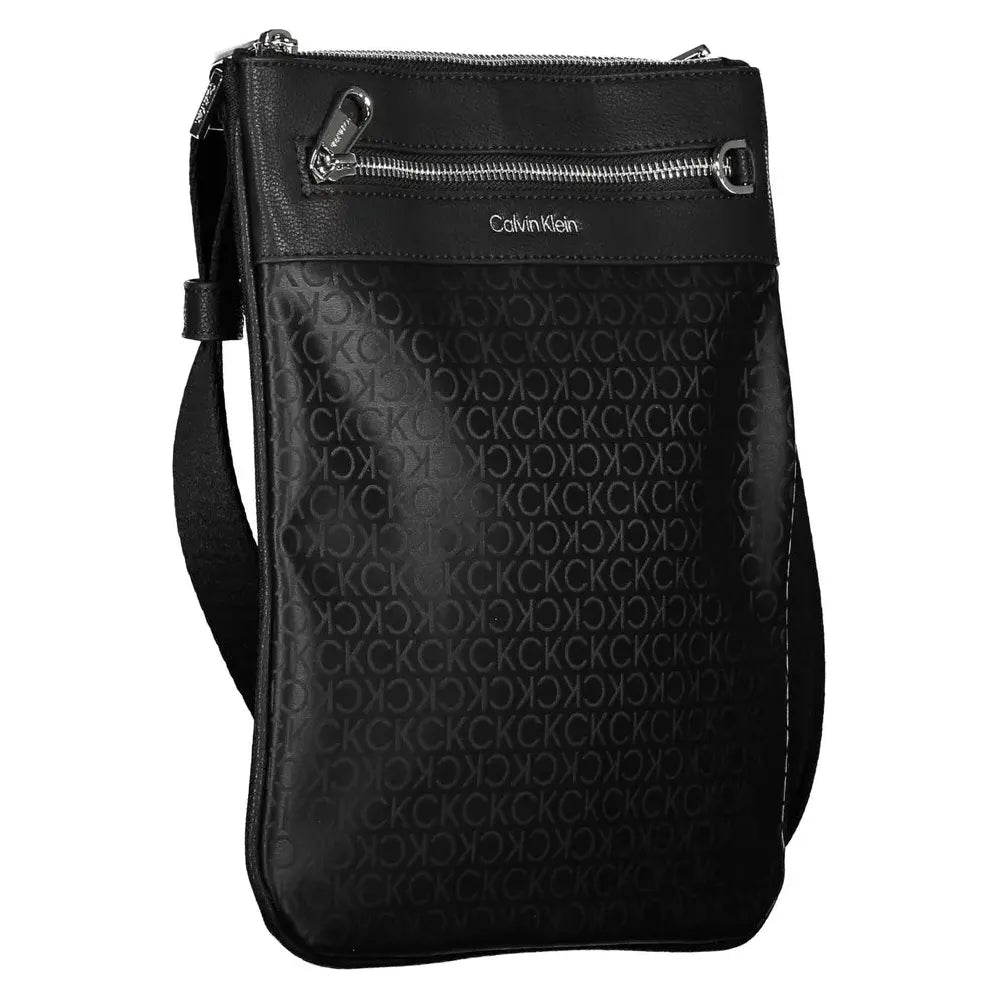 Calvin Klein Sleek Black Shoulder Bag with Contrasting Details Calvin Klein