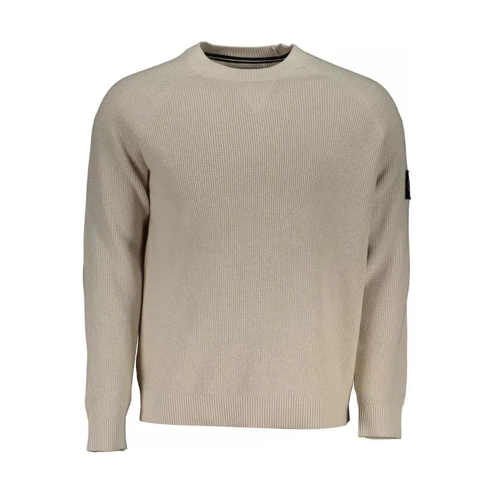 Calvin Klein Beige Organic Cotton Logo Sweater Calvin Klein