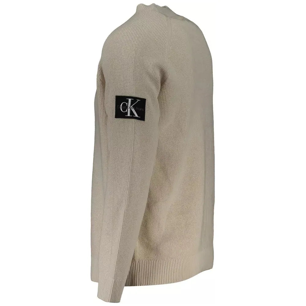 Calvin Klein Beige Organic Cotton Logo Sweater Calvin Klein