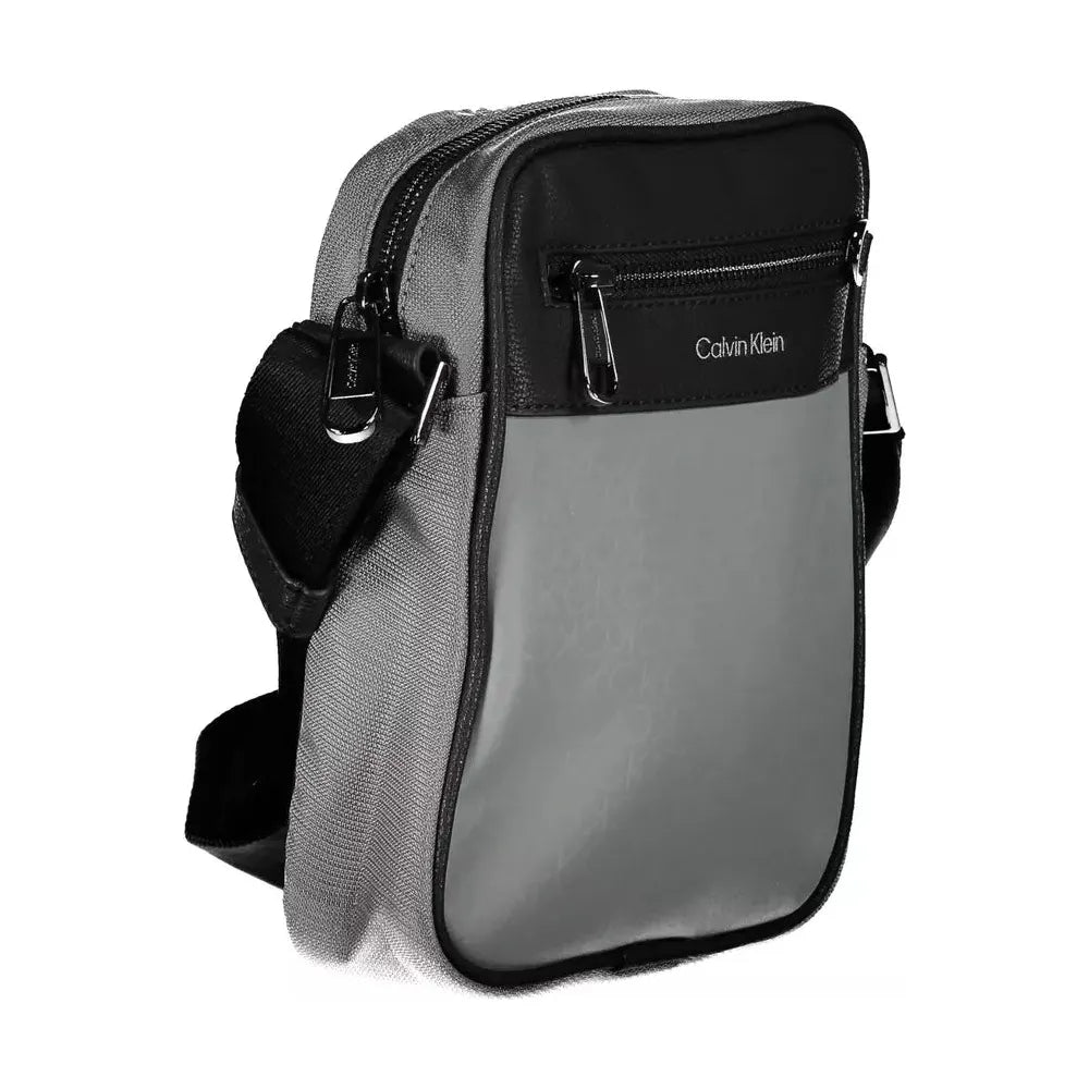 Calvin Klein Eco Chic Gray Shoulder Bag with Contrasting Details Calvin Klein