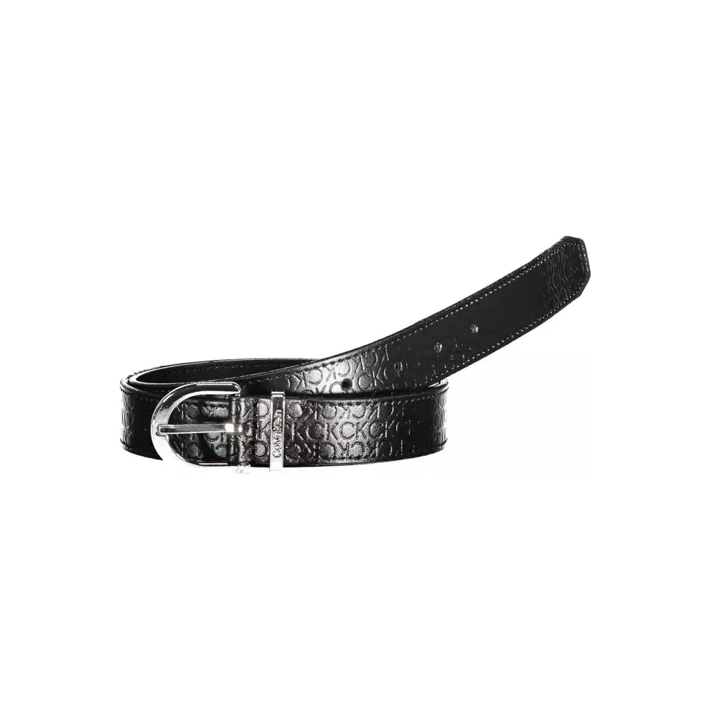 Calvin Klein Elegant Black Leather Belt with Logo Detail Calvin Klein