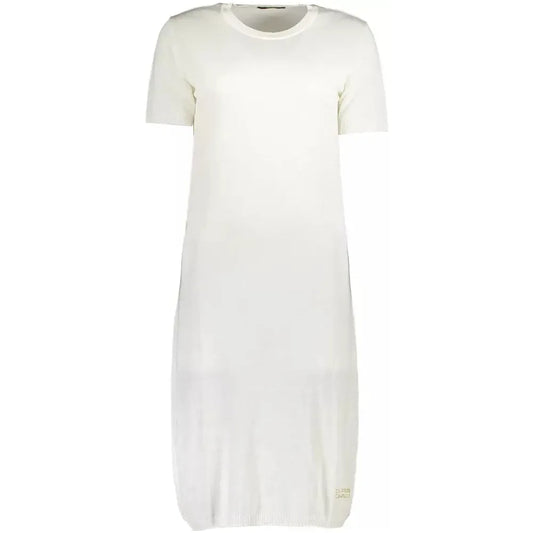 Cavalli Class Chic White Embroidered Short Dress Cavalli Class