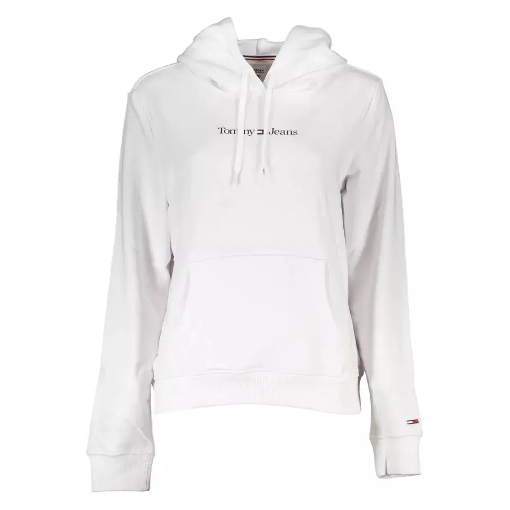 Tommy Hilfiger Chic White Hooded Sweatshirt with Logo Print Tommy Hilfiger