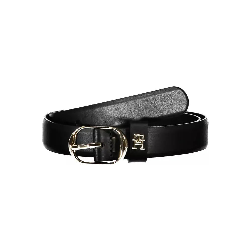 Tommy Hilfiger Sleek Leather Belt with Signature Metal Buckle Tommy Hilfiger