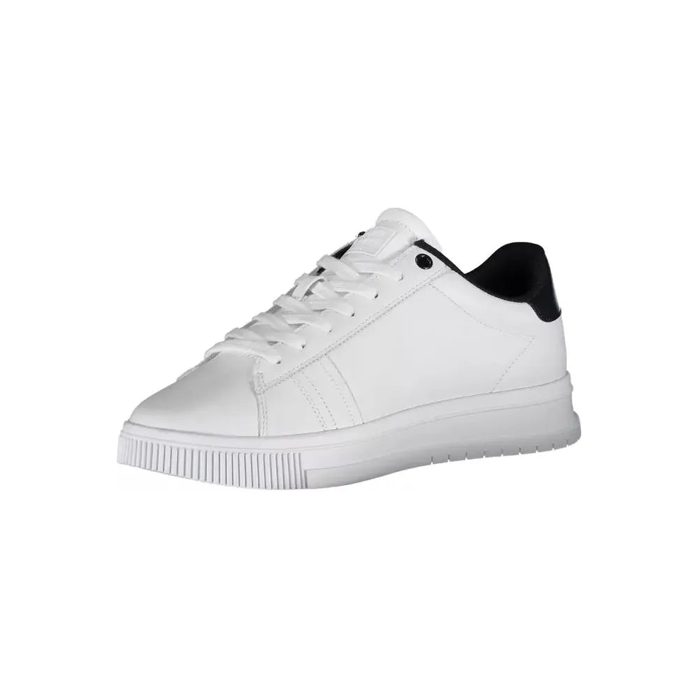 Tommy Hilfiger Elevated White Leather Sneakers with Logo Tommy Hilfiger