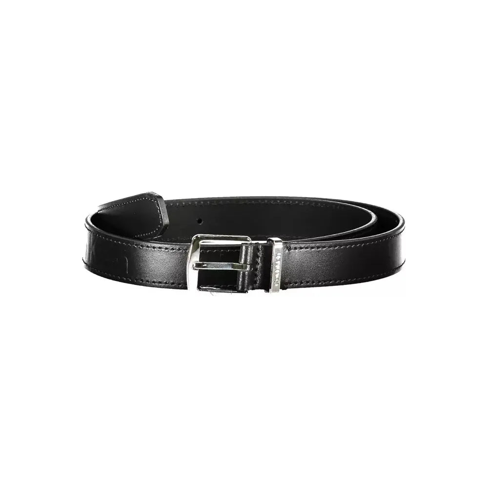 Calvin Klein Elegant Black Leather Belt with Metal Buckle Calvin Klein