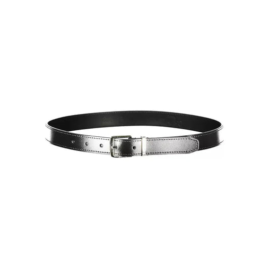 Calvin Klein Elegant Black Leather Belt with Metal Buckle Calvin Klein