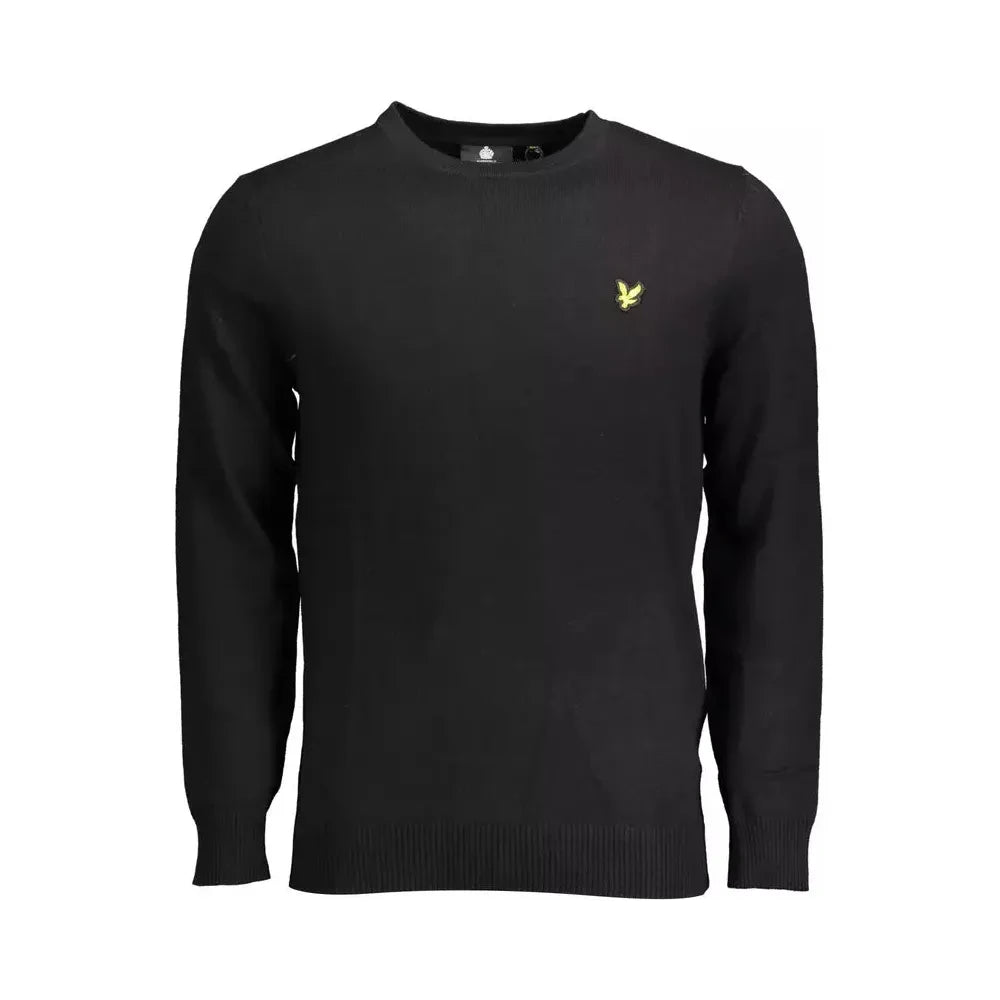 Lyle & Scott Elegant Long-Sleeved Black Cotton-Wool Blend Sweater Lyle & Scott