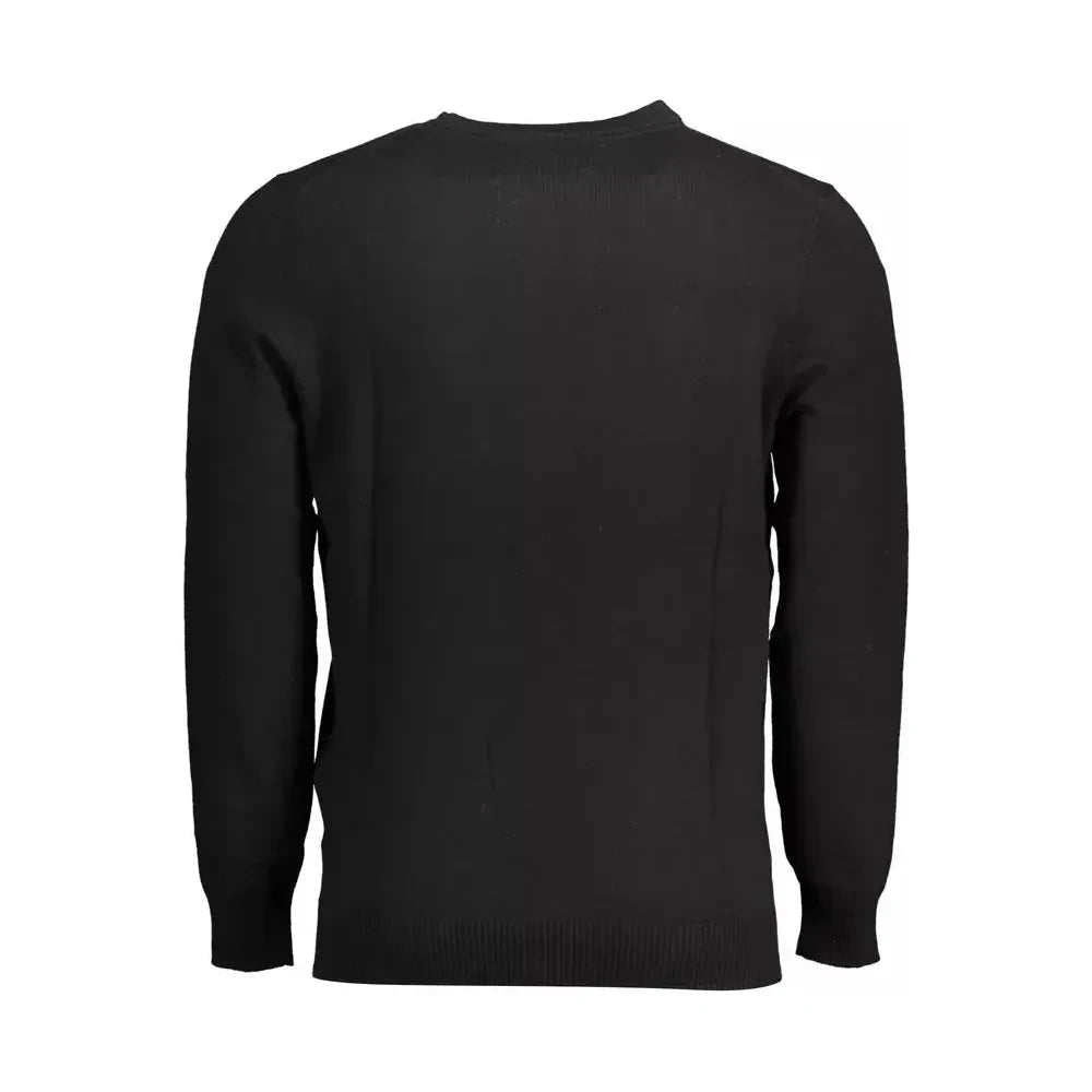 Lyle & Scott Elegant Long-Sleeved Black Cotton-Wool Blend Sweater Lyle & Scott