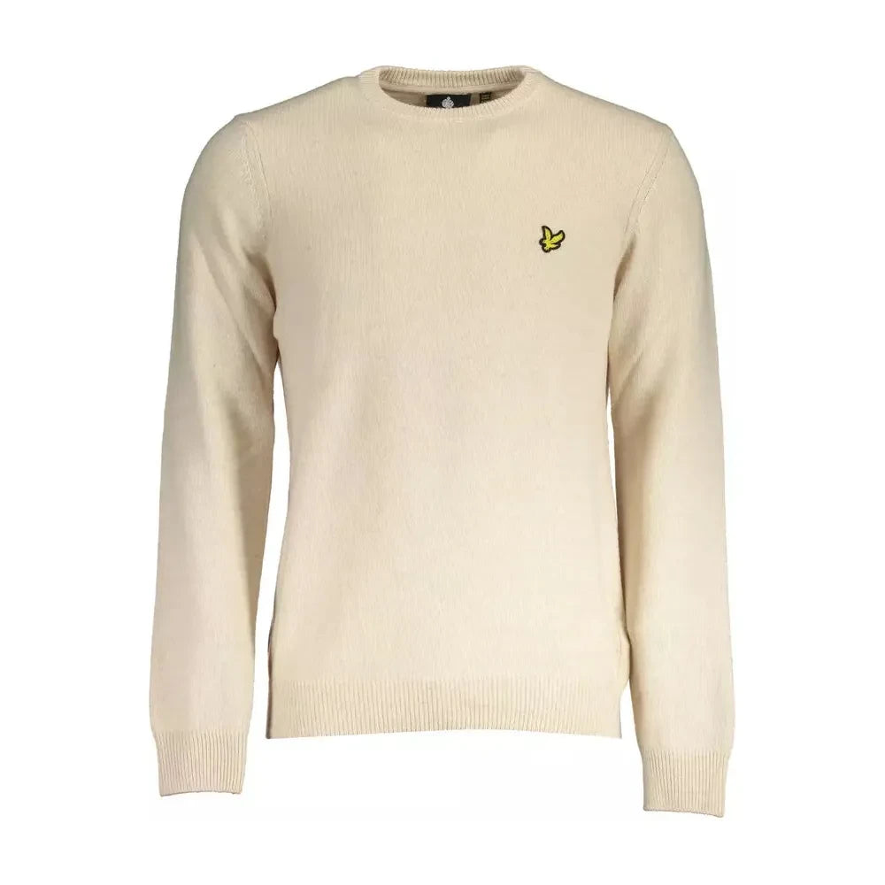 Lyle & Scott Beige Wool Blend Round Neck Sweater Lyle & Scott