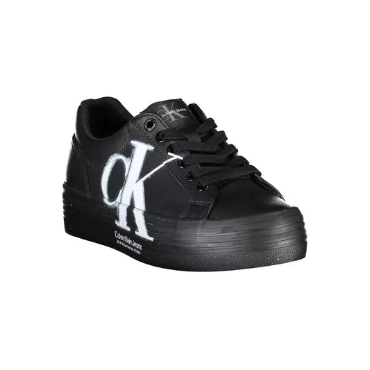 Calvin Klein Eco-Conscious Lace-Up Sneakers in Sleek Black Calvin Klein