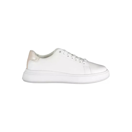 Calvin Klein Chic White Lace-Up Sneakers with Logo Detail Calvin Klein