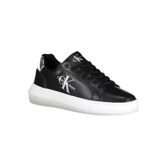 Calvin Klein Sleek Black Lace-Up Sneakers with Contrasting Details Calvin Klein