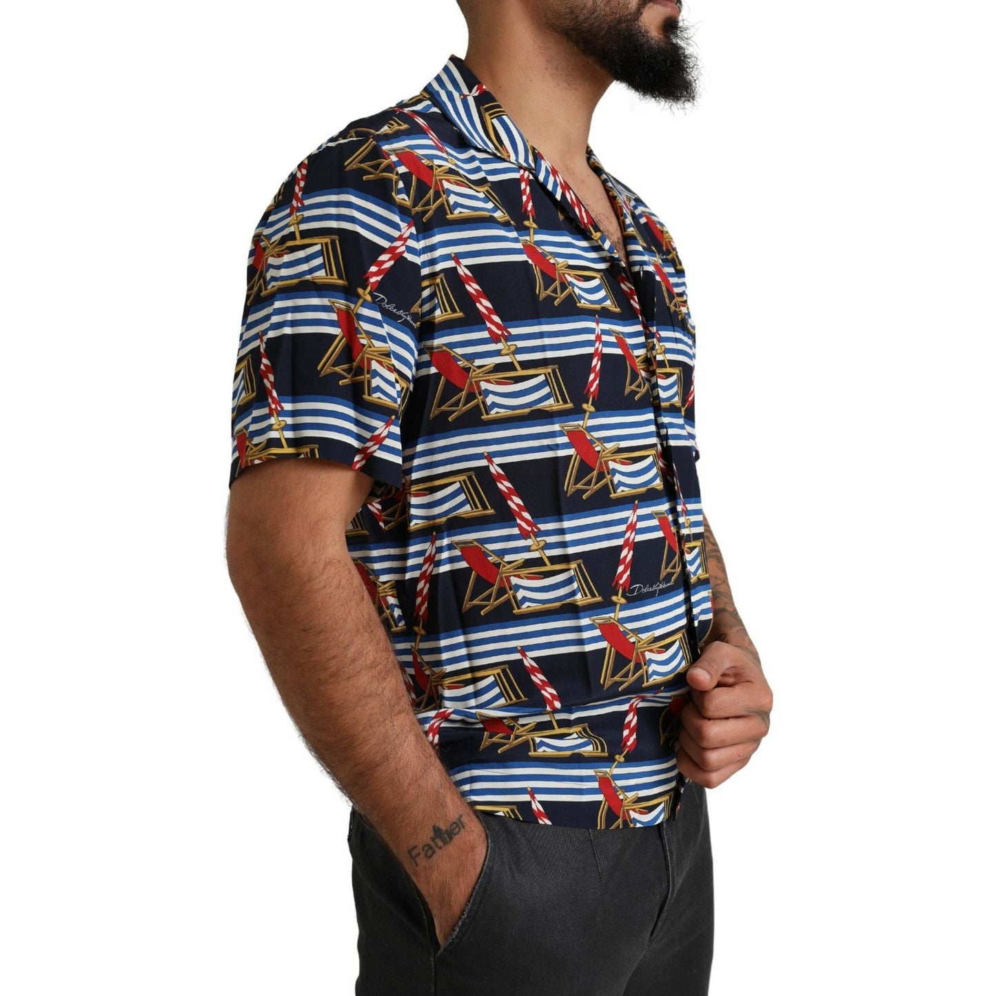 Dolce & Gabbana Elegant Multicolor Silk Casual Shirt Dolce & Gabbana