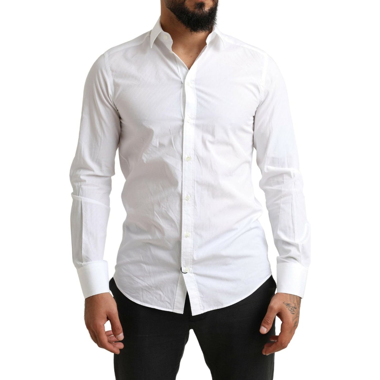 Dolce & Gabbana Elegant White Cotton Martini Dress Shirt Dolce & Gabbana