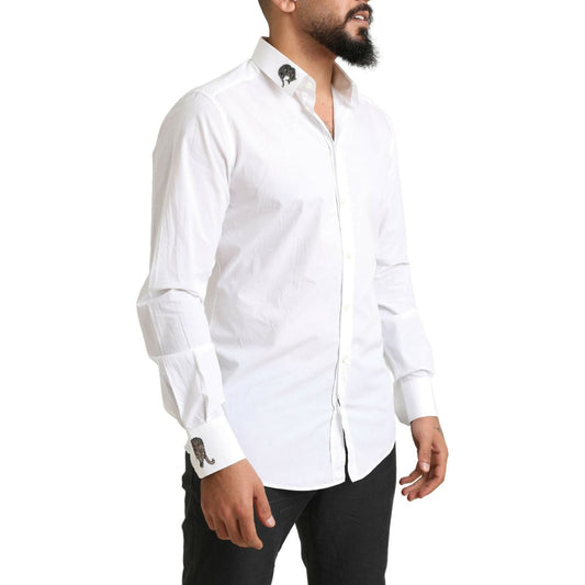 Dolce & Gabbana Italian Elegance Slim Fit White Cotton Shirt Dolce & Gabbana