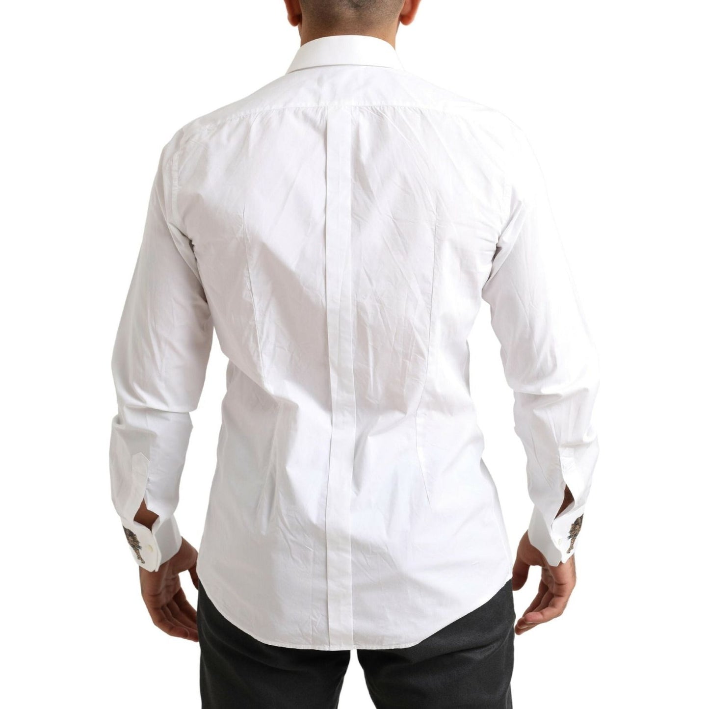 Dolce & Gabbana Italian Elegance Slim Fit White Cotton Shirt Dolce & Gabbana