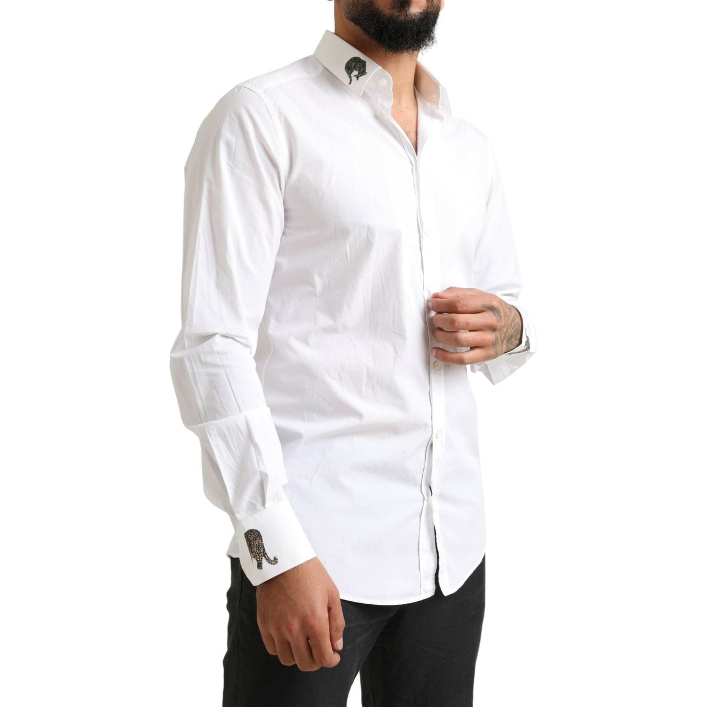 Dolce & Gabbana Italian Elegance Slim Fit White Cotton Shirt Dolce & Gabbana