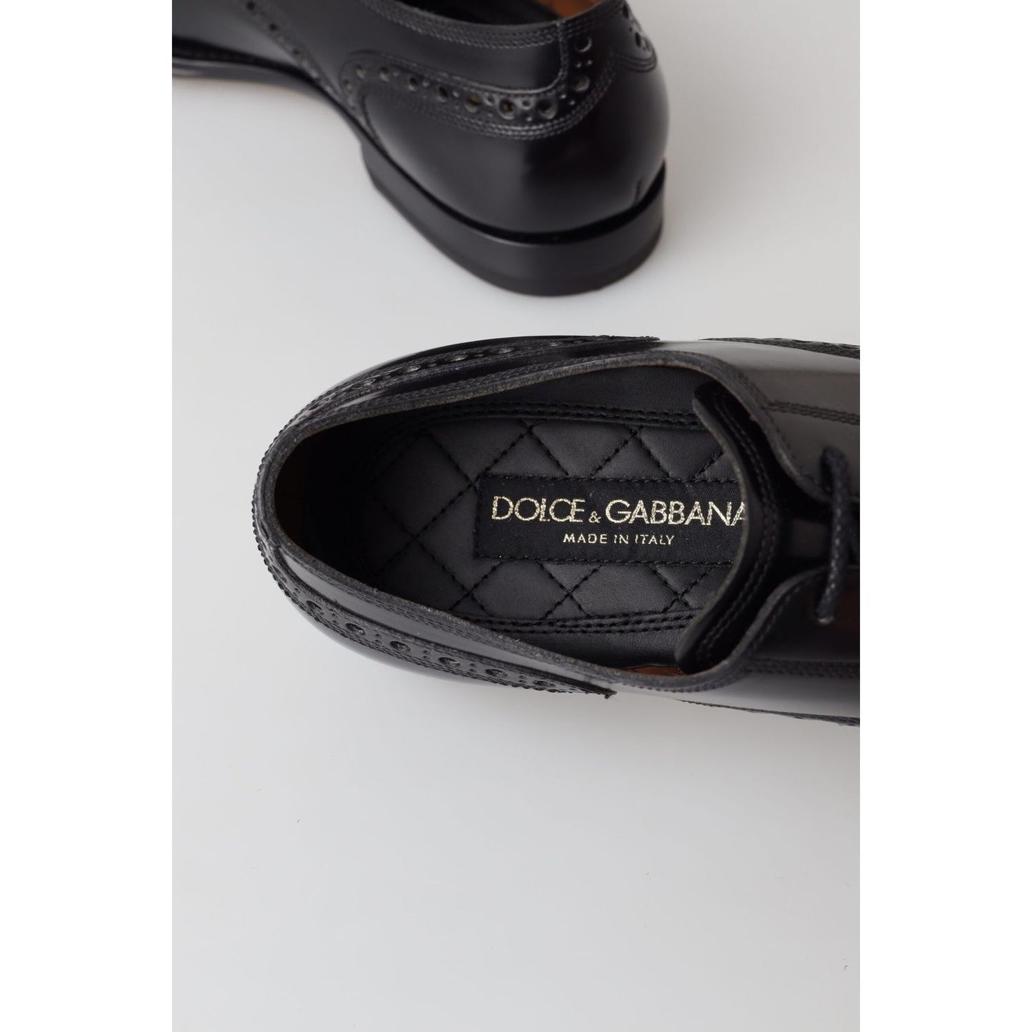 Dolce & Gabbana Elegant Black Leather Oxford Wingtip Shoes Dolce & Gabbana