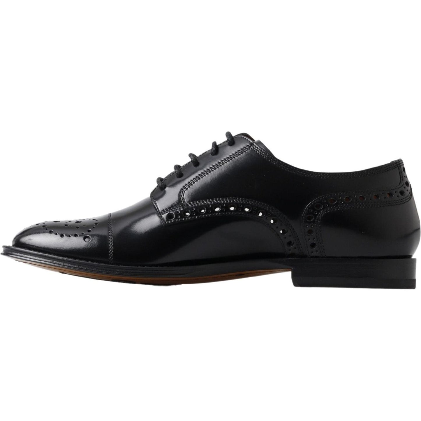 Dolce & Gabbana Elegant Black Leather Oxford Wingtip Shoes Dolce & Gabbana