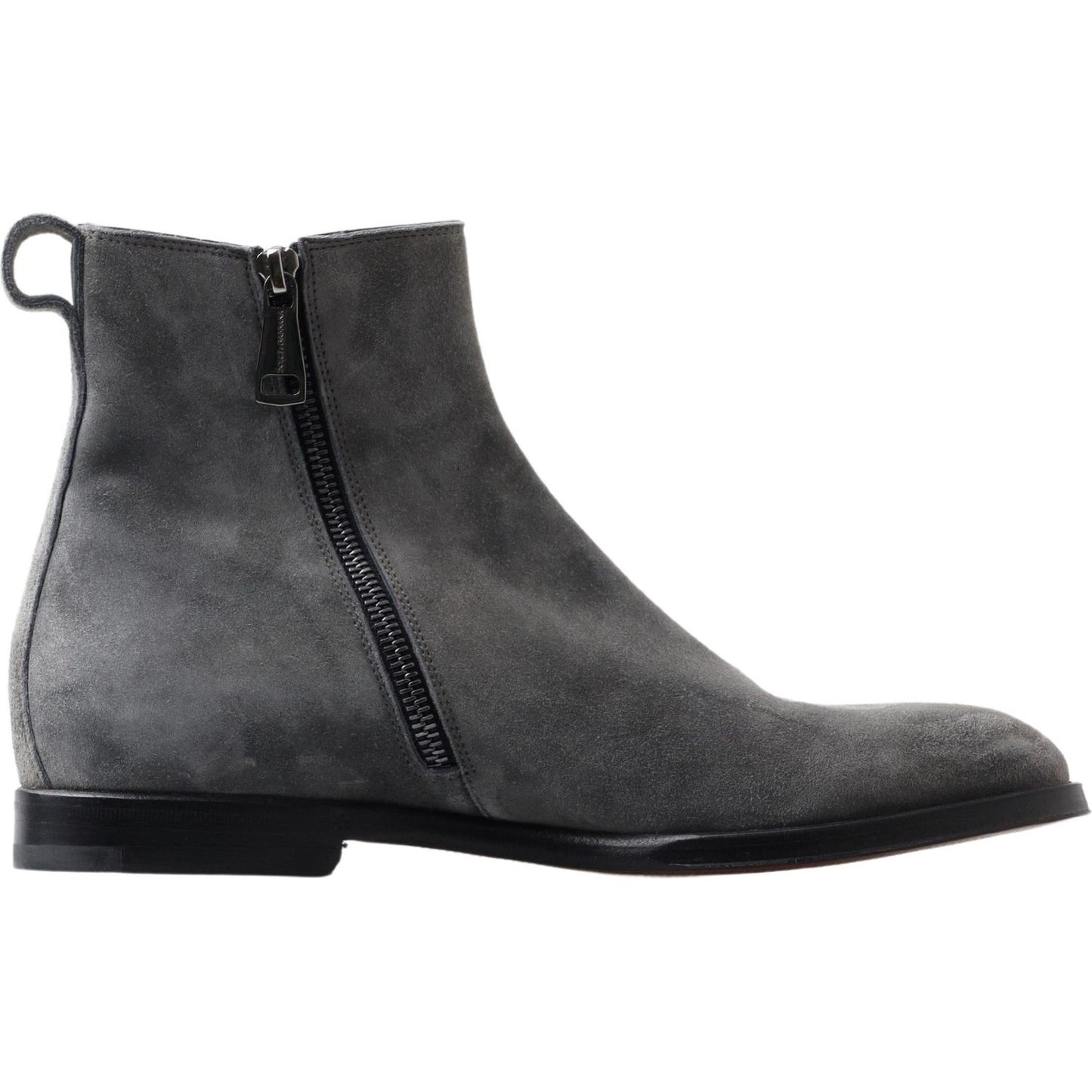 Dolce & Gabbana Elegant Gray Chelsea Leather Boots Dolce & Gabbana