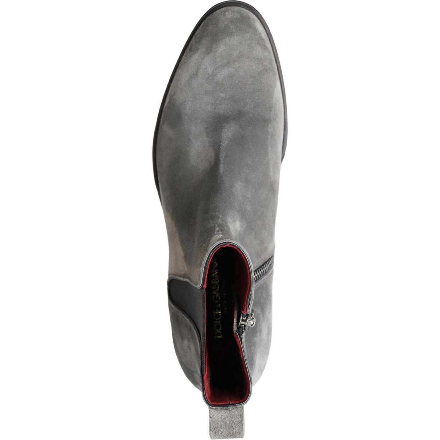 Dolce & Gabbana Elegant Gray Chelsea Leather Boots Dolce & Gabbana