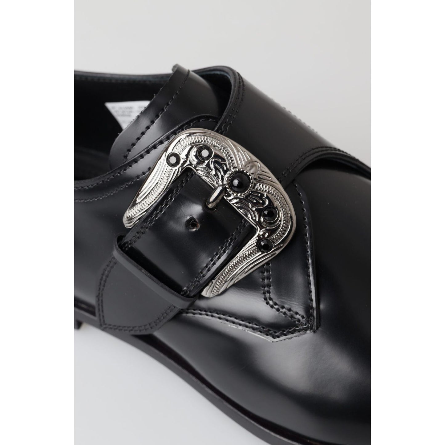 Dolce & Gabbana Elegant Black Leather Monk Strap Shoes Dolce & Gabbana