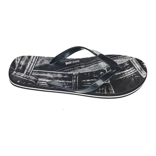 Just Cavalli Black PVC Men's Sandal Just Cavalli