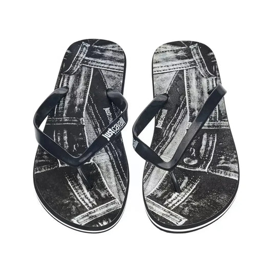 Just Cavalli Black PVC Men's Sandal Just Cavalli