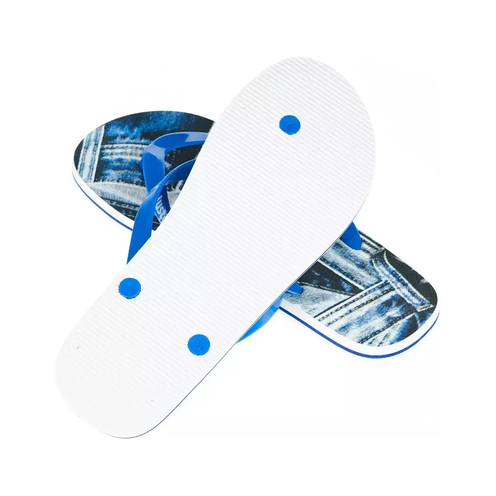 Just Cavalli Light Blue PVC Men Sandal Just Cavalli