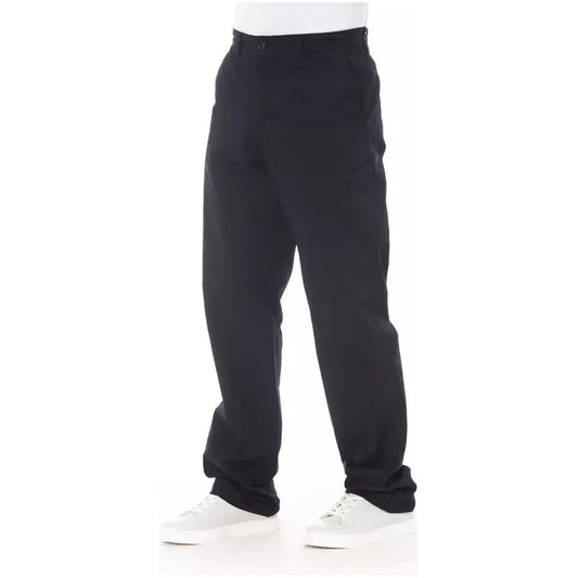 Alpha Studio Blue Cotton Men's Pant Alpha Studio