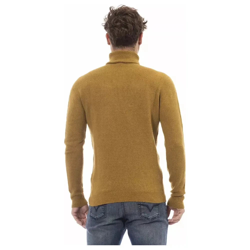 Alpha Studio Brown Alpaca Men Sweater Alpha Studio