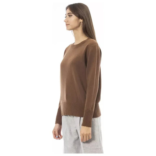 Alpha Studio Brown Cashmere Women Sweater Alpha Studio