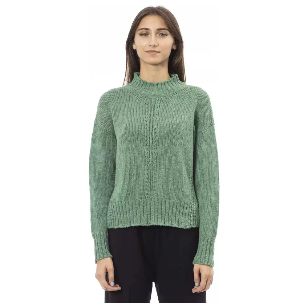 Alpha Studio Green Wool Women Sweater Alpha Studio